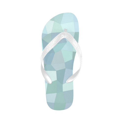 Pastel Blues Mosaic Flip Flops for Men/Women (Model 040)