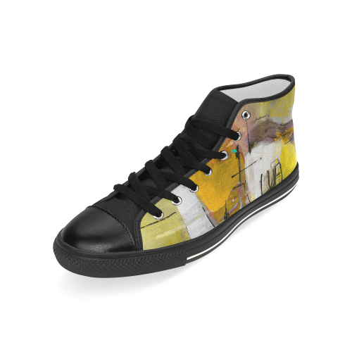 Lua yellow Men’s Classic High Top Canvas Shoes (Model 017)