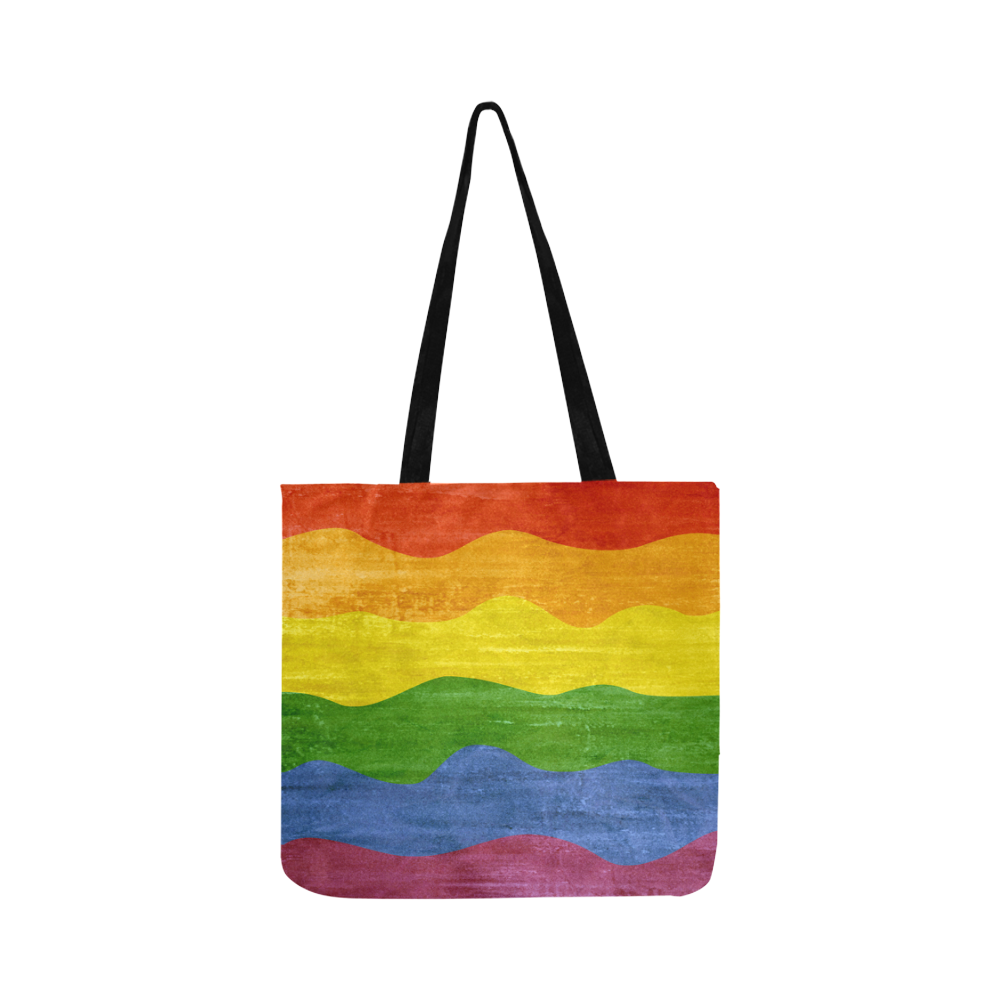 Gay Pride - Rainbow Flag Waves Stripes 3 Reusable Shopping Bag Model 1660 (Two sides)