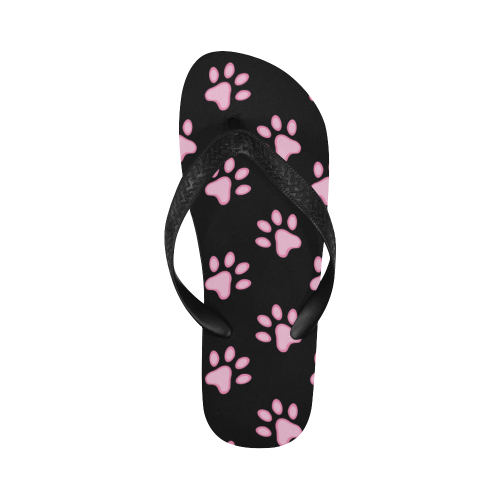 Pink Paw Prints Flip Flops for Men/Women (Model 040)