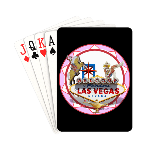 LasVegasIcons Poker Chip - Pink on Black Playing Cards 2.5"x3.5"