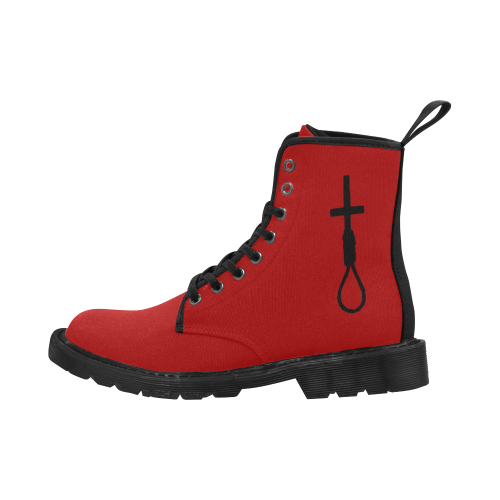 Red CrossNoose Martens Martin Boots for Men (Black) (Model 1203H)