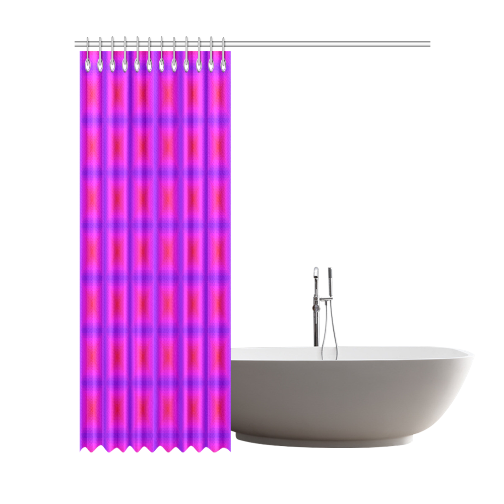Pink purple multicolored multiple squares Shower Curtain 72"x84"