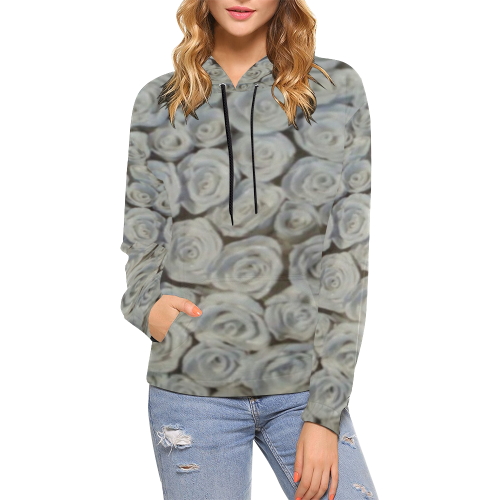 whiteroseshoedie All Over Print Hoodie for Women (USA Size) (Model H13)