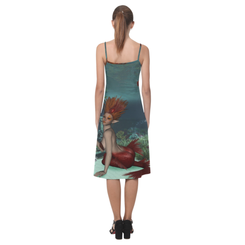 Beautiful mermaid and fantasy fish Alcestis Slip Dress (Model D05)