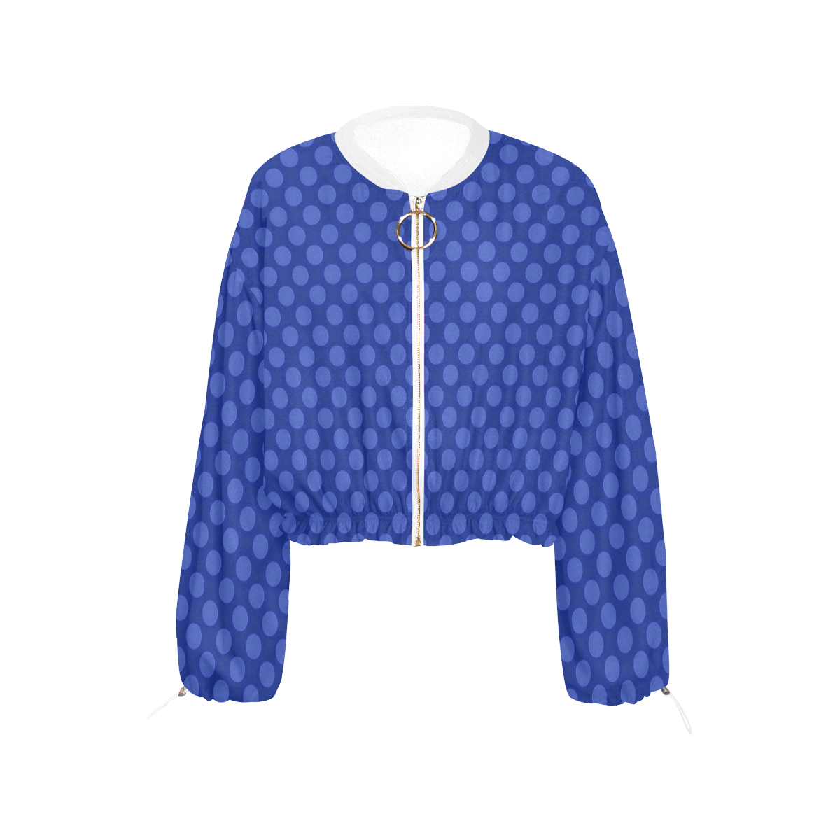 blue on blue Cropped Chiffon Jacket for Women (Model H30)