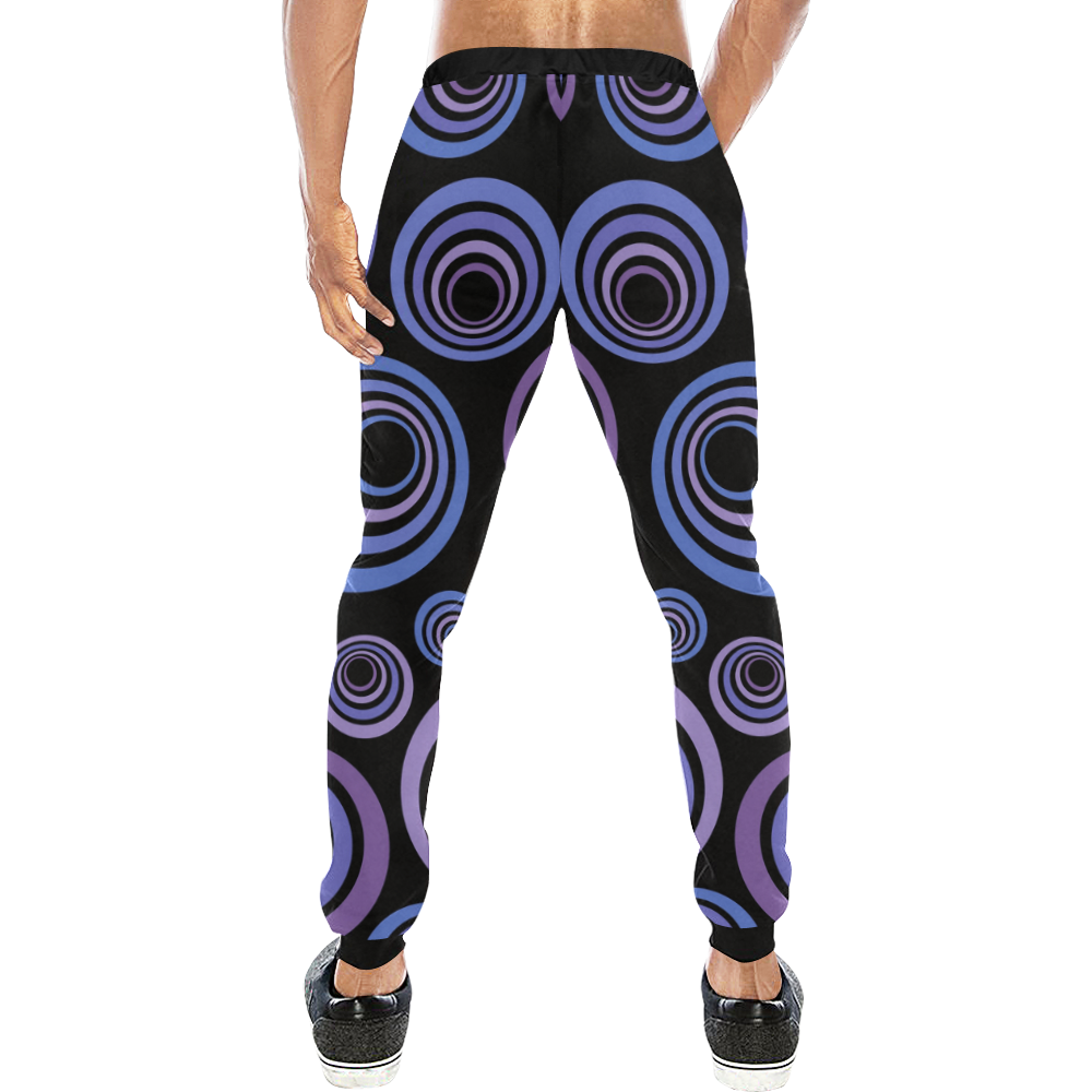 Retro Psychedelic Ultraviolet Pattern Men's All Over Print Sweatpants (Model L11)