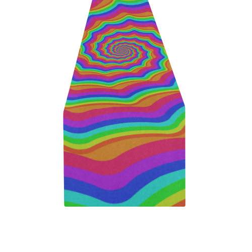 Rainbow vortex Table Runner 14x72 inch