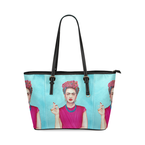 FRIDA IN THE PINK Leather Tote Bag/Large (Model 1640)