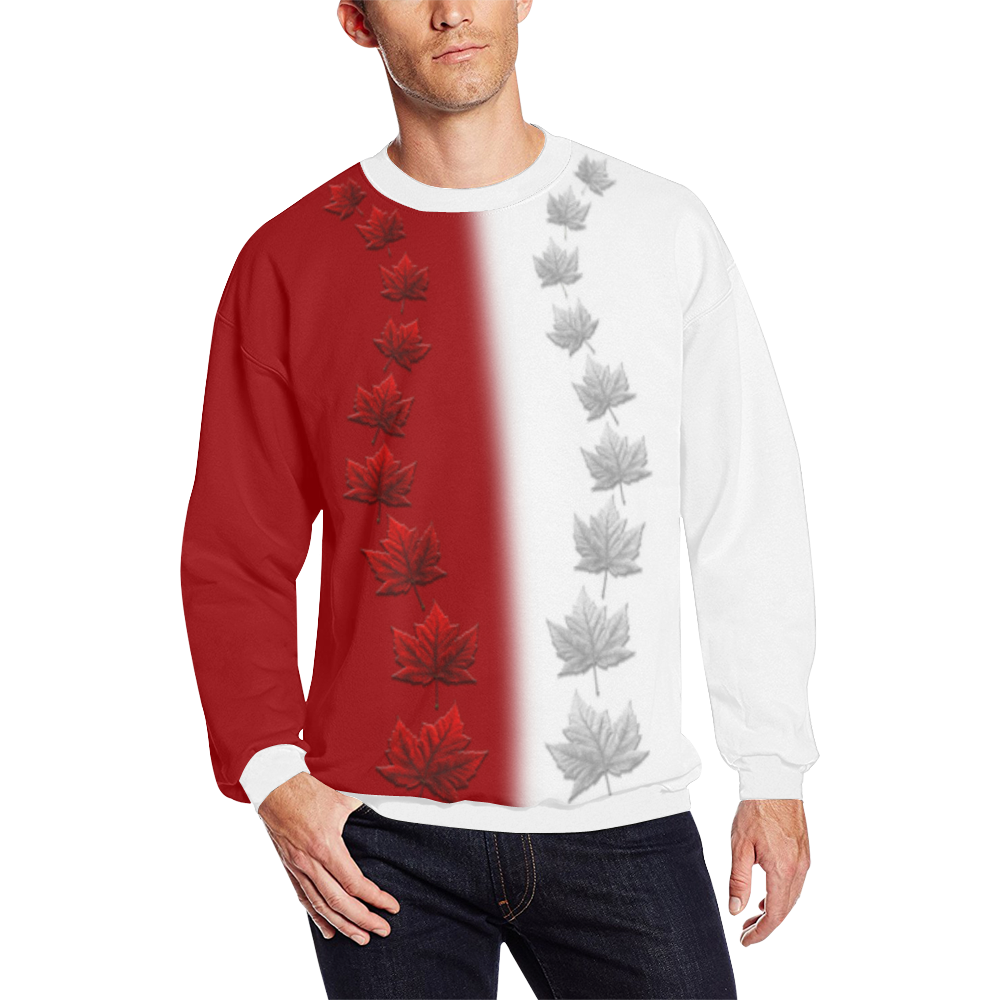 Canada Sweatshirts 2 Tone Men's Oversized Fleece Crew Sweatshirt (Model H18)