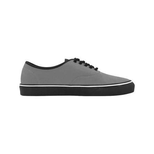 color dim grey Classic Men's Canvas Low Top Shoes/Large (Model E001-4)