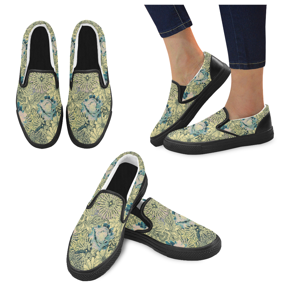 54st Women's Unusual Slip-on Canvas Shoes (Model 019)