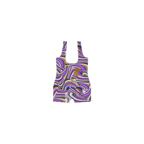 Groovy Retro Renewal - Purple Waves Classic One Piece Swimwear (Model S03)