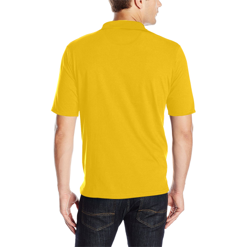 yellow Polo Bag Brand Men's All Over Print Polo Shirt (Model T55)