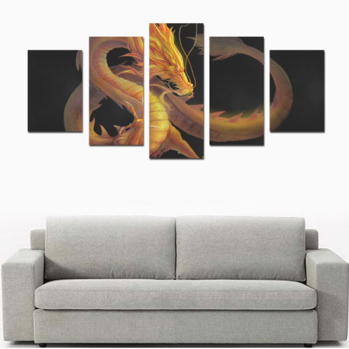 dragon gold Canvas Print Sets D (No Frame)