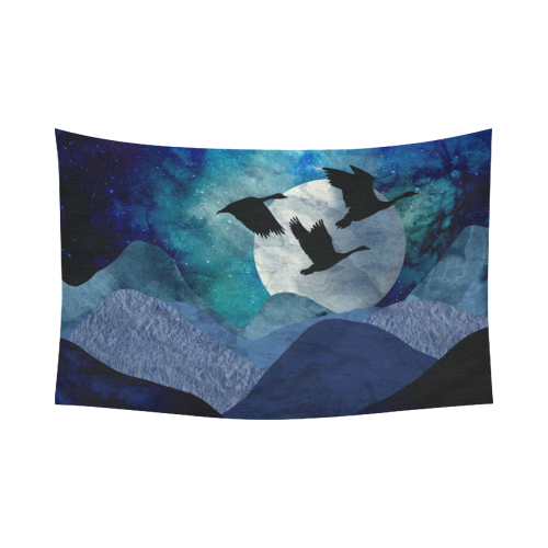 Night In The Mountains Cotton Linen Wall Tapestry 90"x 60"