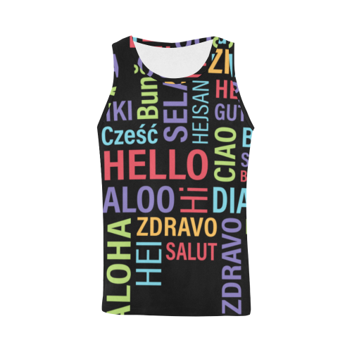 HELLO TO THE WORLD All Over Print Tank Top for Men (Model T43)