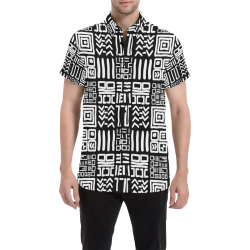 Hand scripted Men's All Over Print Short Sleeve Shirt/Large Size (Model T53)