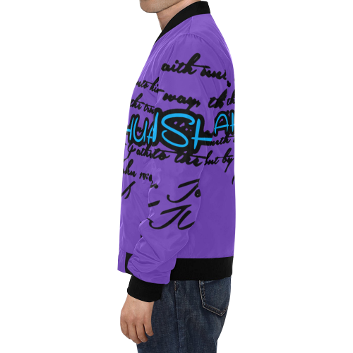 Yahshua Purple BIG & Tall All Over Print Bomber Jacket for Men/Large Size (Model H19)