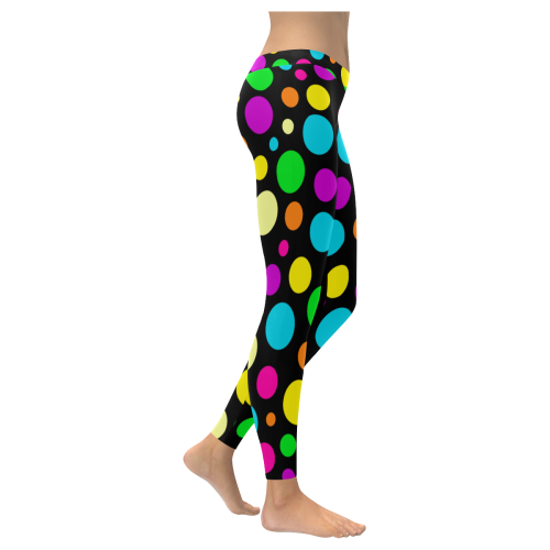 Circulos Multicolores Women's Low Rise Leggings (Invisible Stitch) (Model L05)
