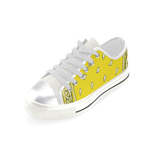 Yellow Bandana Women's Classic Canvas Shoes (Model 018)