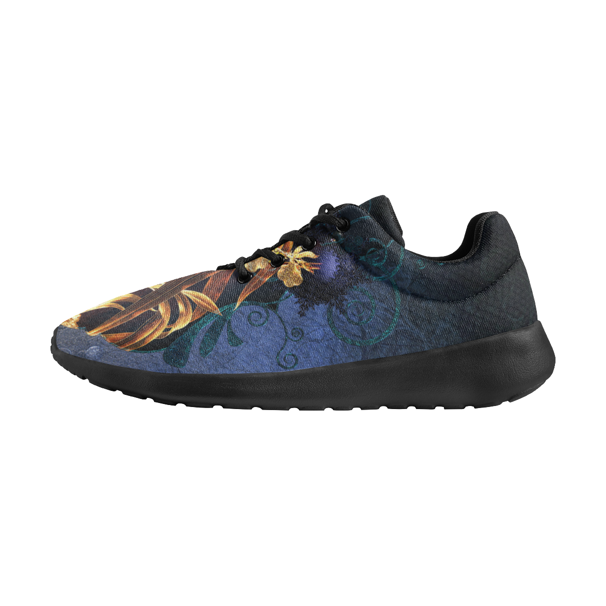 Beautiful flowers on vintage background Men's Athletic Shoes (Model 0200)
