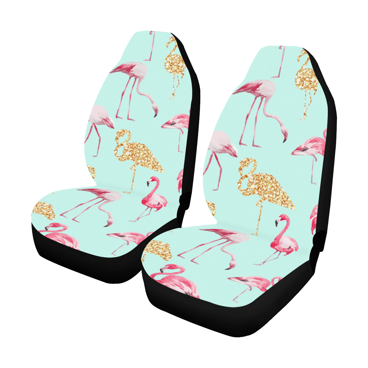 Mint Flamingo Car Seat Covers (Set of 2)
