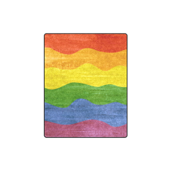 Gay Pride - Rainbow Flag Waves Stripes 3 Blanket 40"x50"