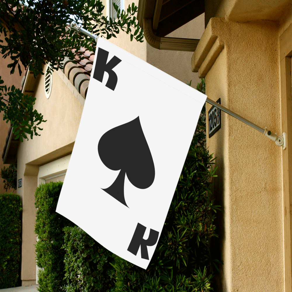 Playing Card King of Spades Garden Flag 28''x40'' （Without Flagpole）