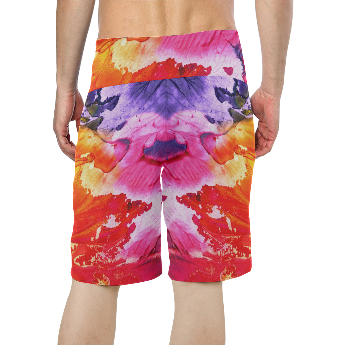 Red purple paint Men's All Over Print Board Shorts (Model L16)