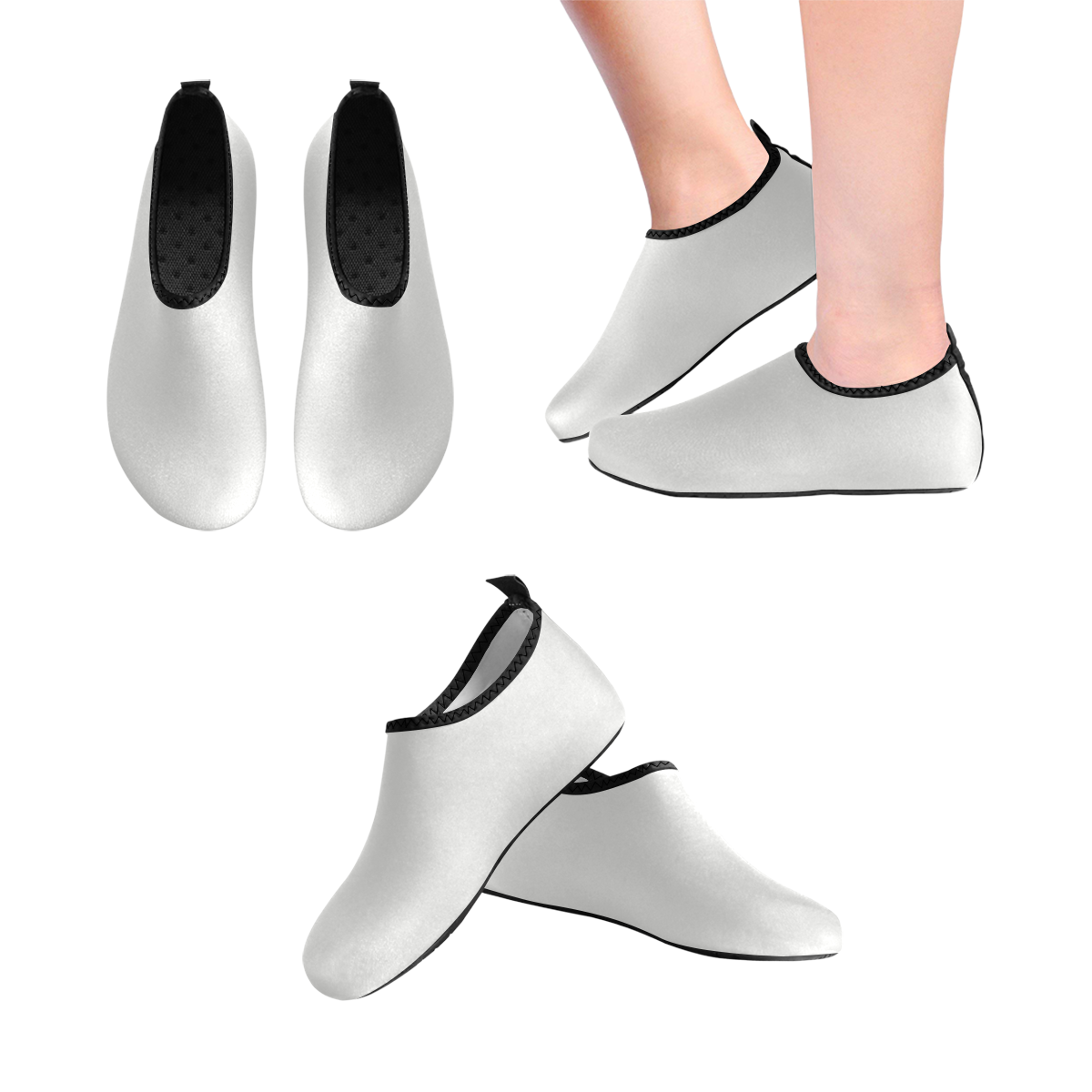 color platinum Men's Slip-On Water Shoes (Model 056)