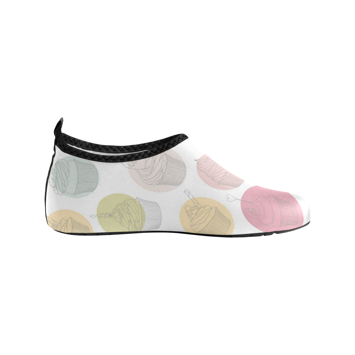 Colorful Cupcakes Kids' Slip-On Water Shoes (Model 056)
