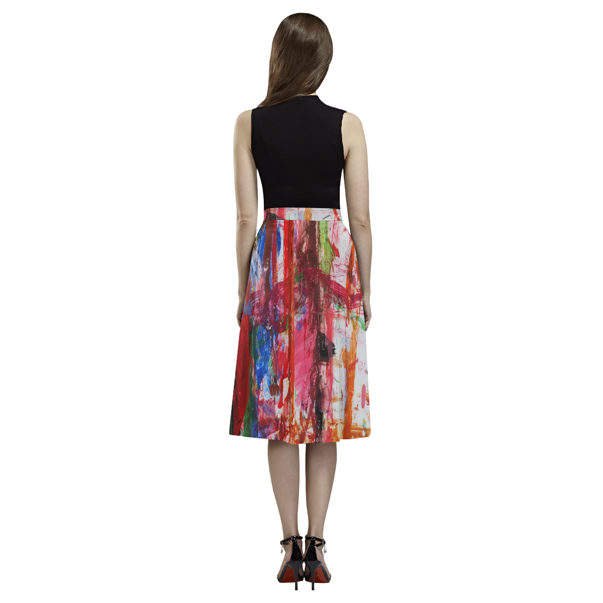 Paint on a white background Aoede Crepe Skirt (Model D16)