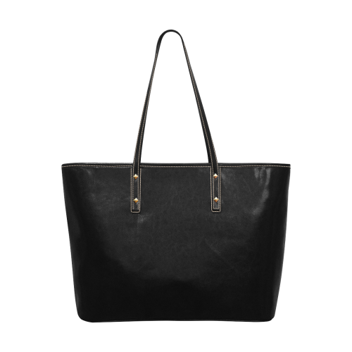 Coffee and sweeets Chic Leather Tote Bag (Model 1709)