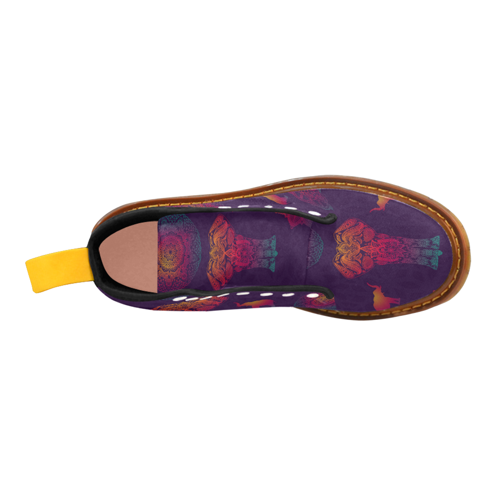 Colorful Elephant Mandala Martin Boots For Women Model 1203H