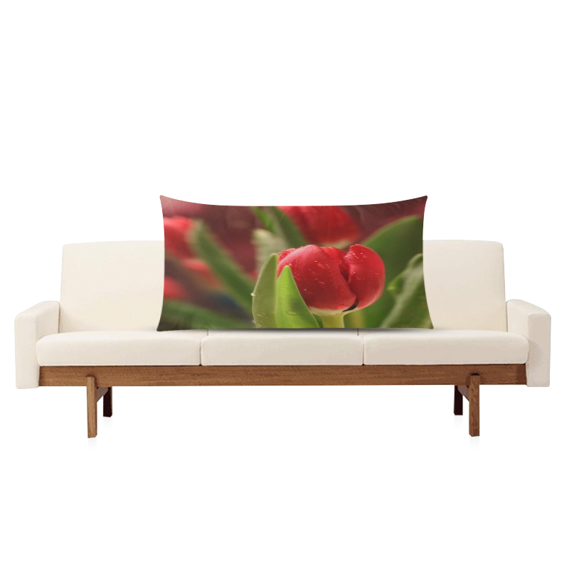 Love Red Tulip 1 Rectangle Pillow Case 20"x36"(Twin Sides)