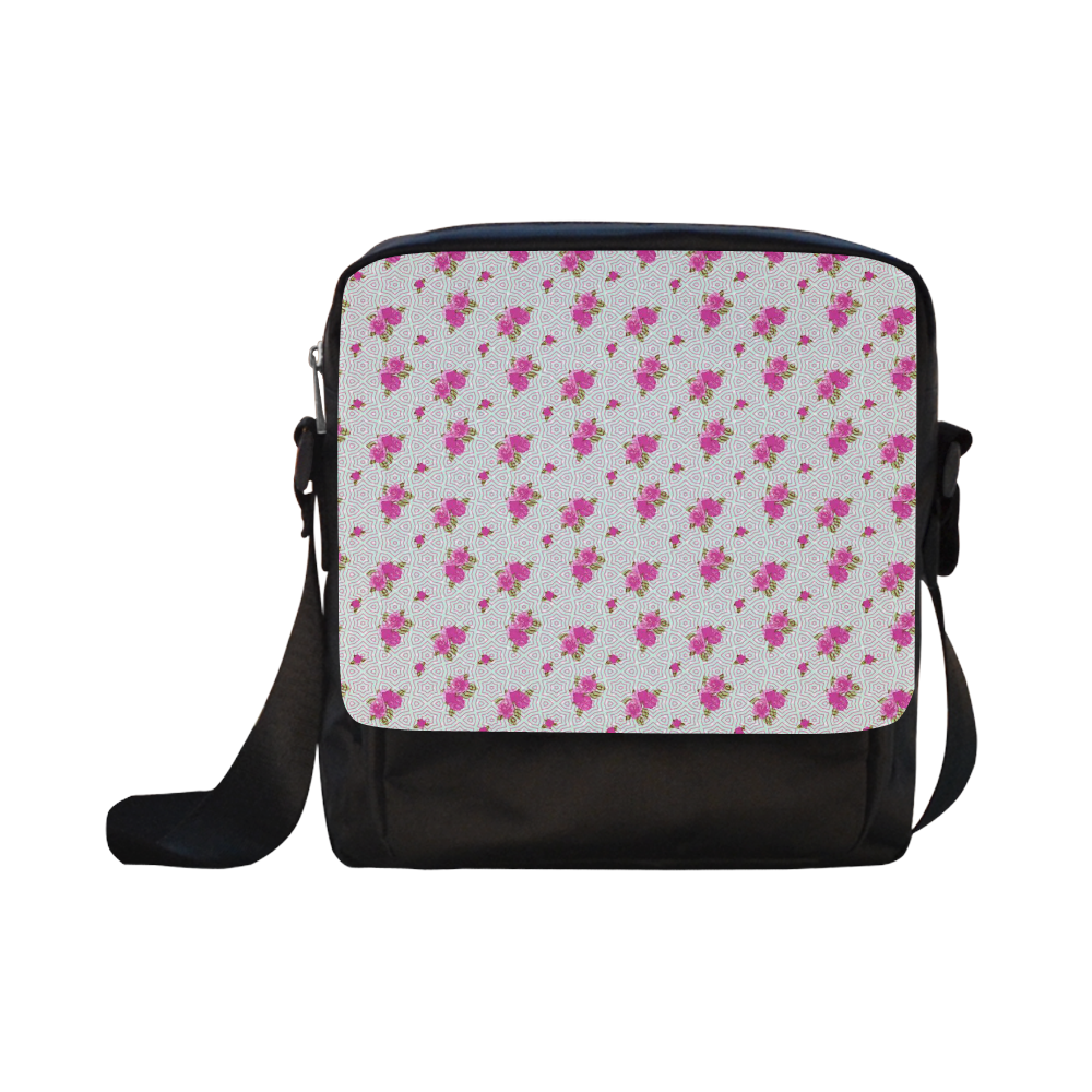 Roses and Pattern 1B by JamColors Crossbody Nylon Bags (Model 1633)