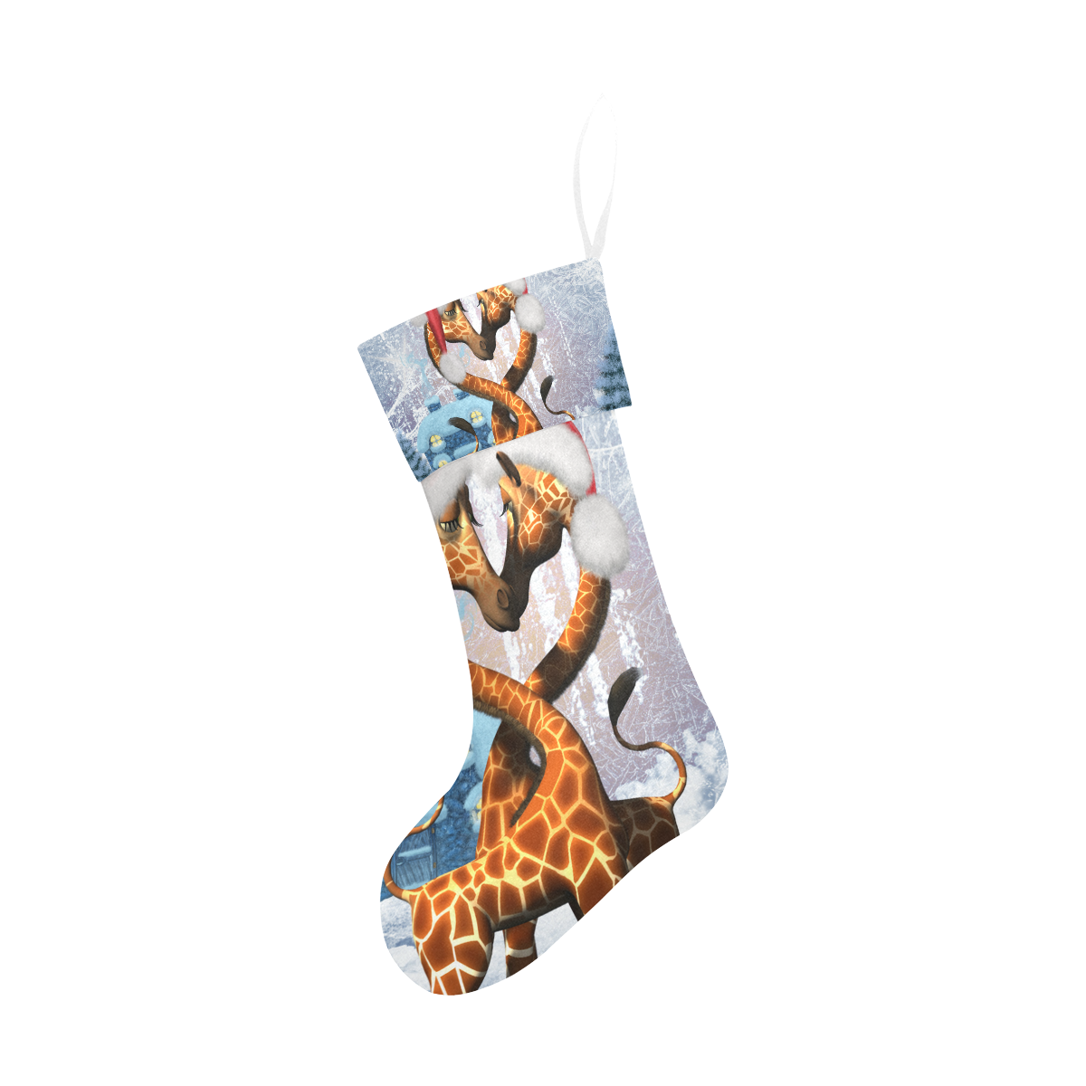 Christmas, funny giraffe Christmas Stocking