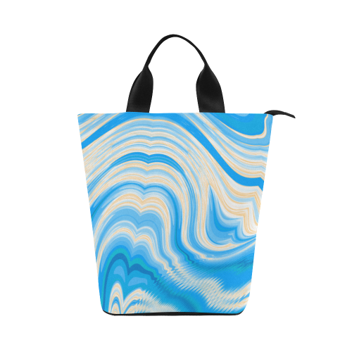 Ocean Blue Nylon Lunch Tote Bag (Model 1670)