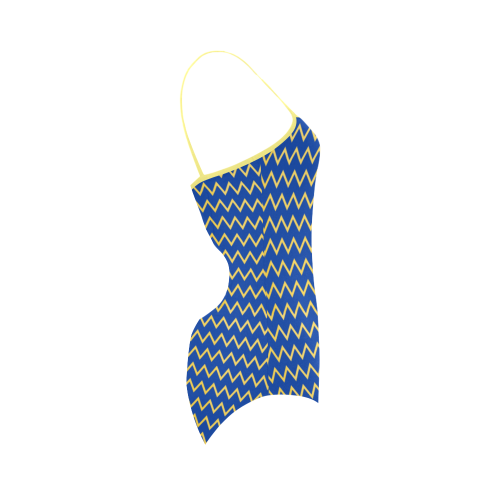 chevron Jaune/Bleu Strap Swimsuit ( Model S05)