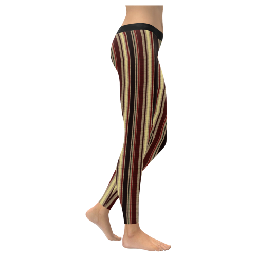 Dark textured stripes Women's Low Rise Leggings (Invisible Stitch) (Model L05)