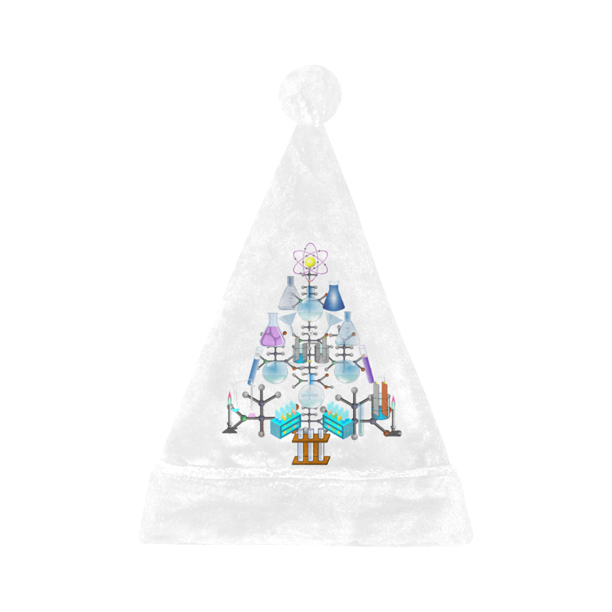 Oh Chemist Tree, Oh Chemistry, Science Christmas  White Santa Hat