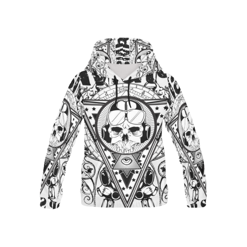 Skull triangle All Over Print Hoodie for Kid (USA Size) (Model H13)