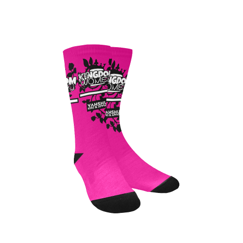 Neon pink Women's Custom Socks
