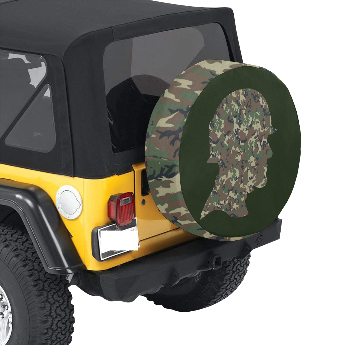 Forest Camouflage Soldier 32 Inch Spare Tire Cover