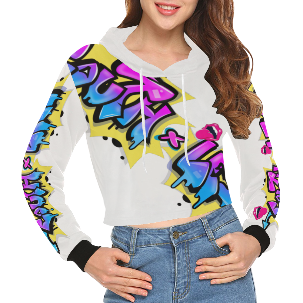 Couthless Cropped Hoodie All Over Print Crop Hoodie for Women (Model H22)