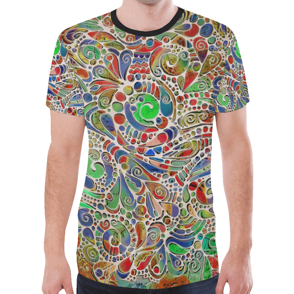 Pop Art - Spirale Welt 1 New All Over Print T-shirt for Men (Model T45)