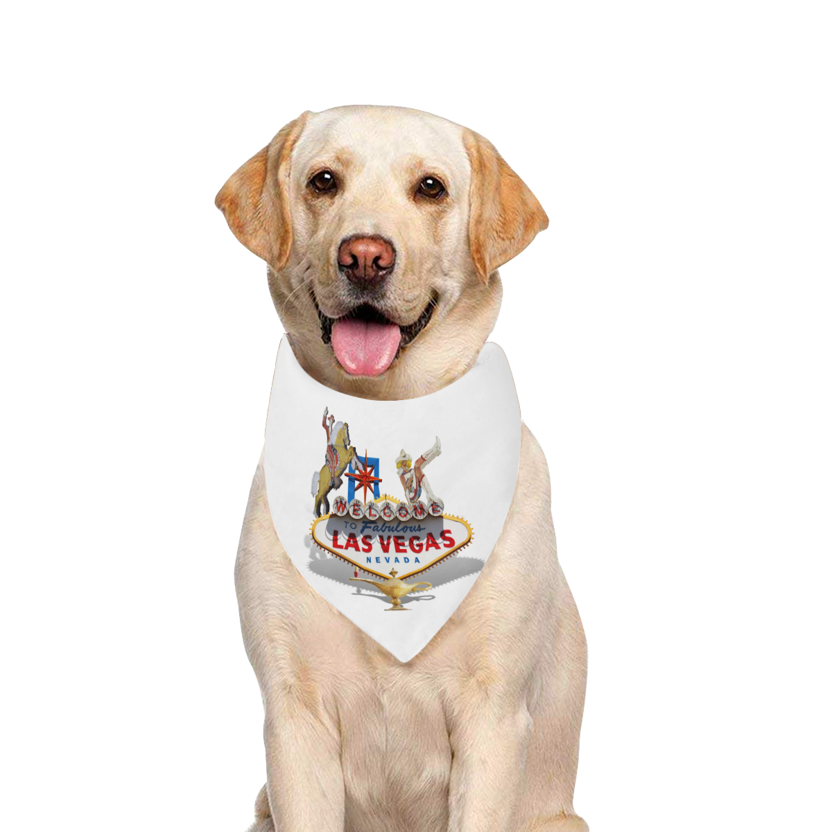 Las Vegas Welcome Sign Pet Dog Bandana/Large Size