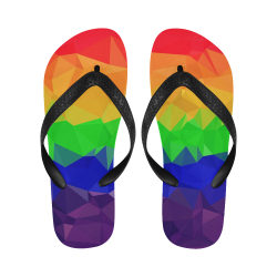 Geometric Gay Pride Flip Flops for Men/Women (Model 040)