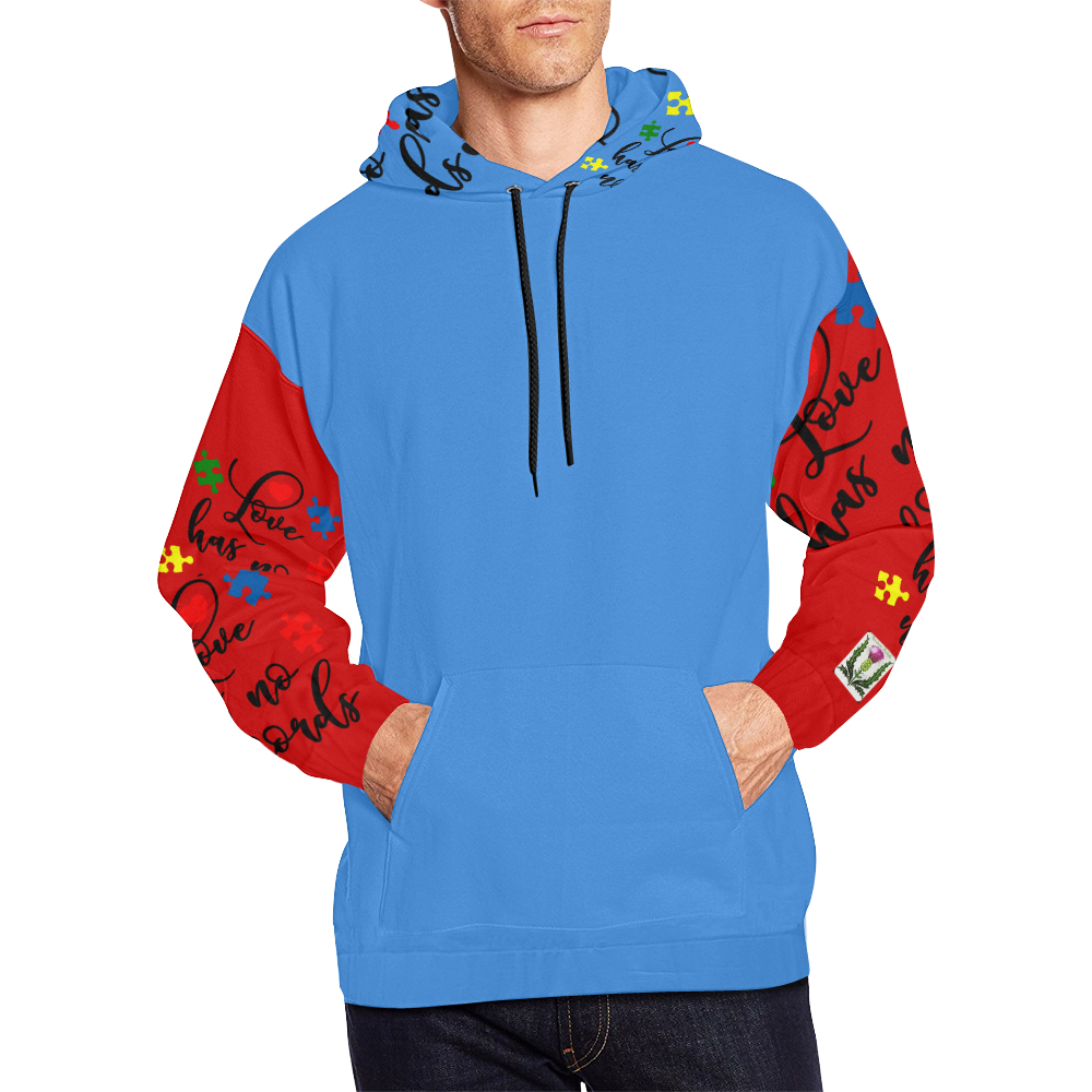 Fairlings Delight's Autism- Love has no words Men's Hoodie 53086Aa6 All Over Print Hoodie for Men (USA Size) (Model H13)